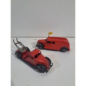 Vintage Tenko Die Cast 1/43 Fire Department Panel Van & Fire Truck Denmark